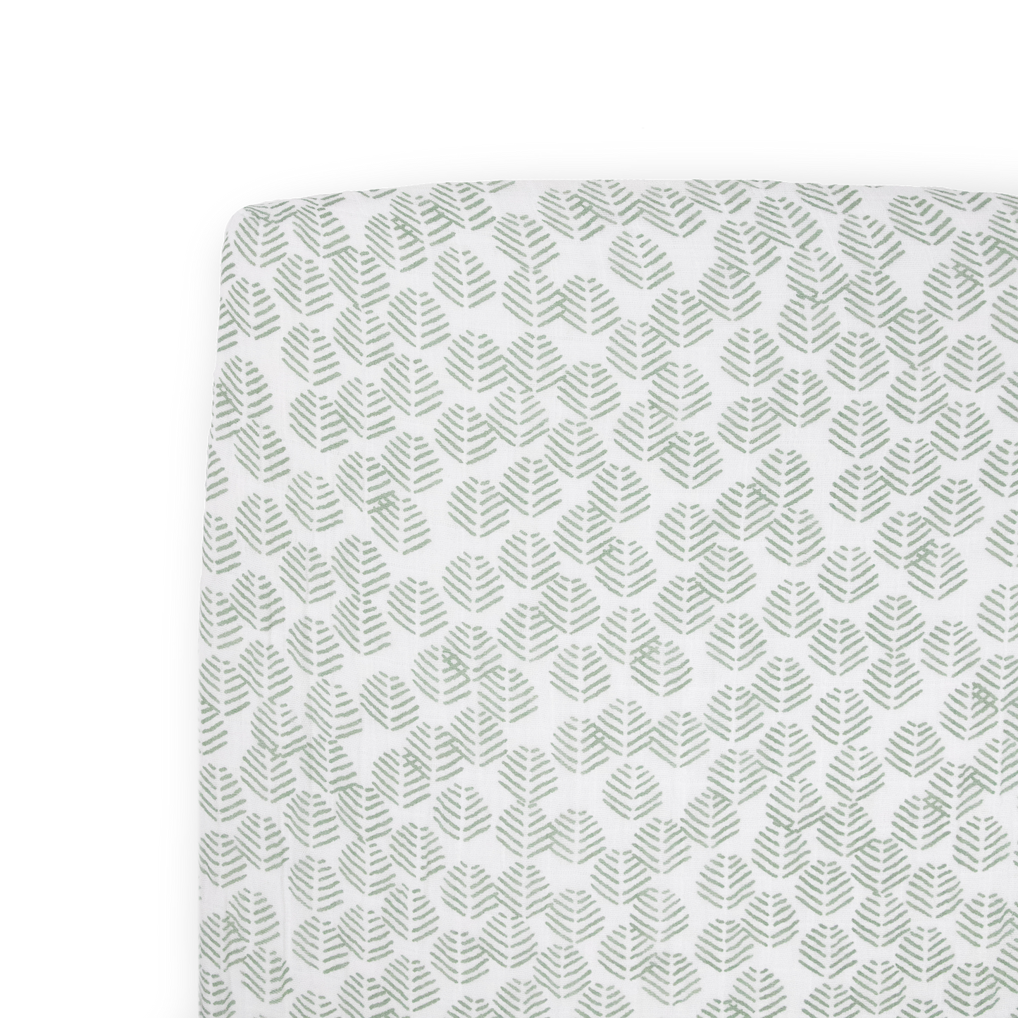 Cotton Muslin Crib Sheet - Leaf Motif