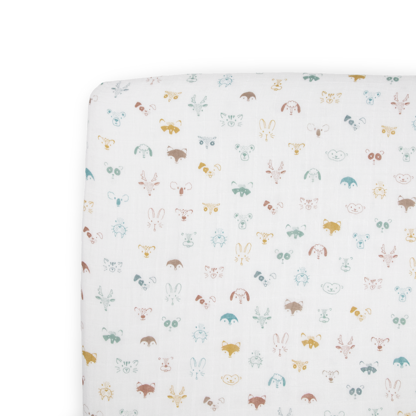 Cotton Muslin Crib Sheet - Animal Crowd