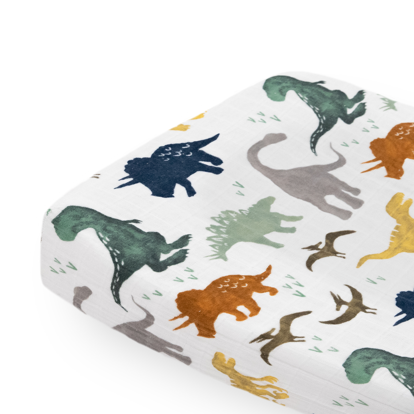 Cotton Muslin Changing Pad Cover - Dino Friends