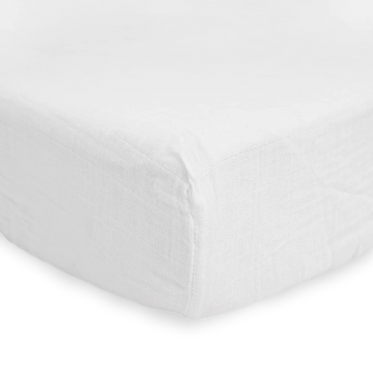 Organic Cotton Muslin Crib Sheet - White