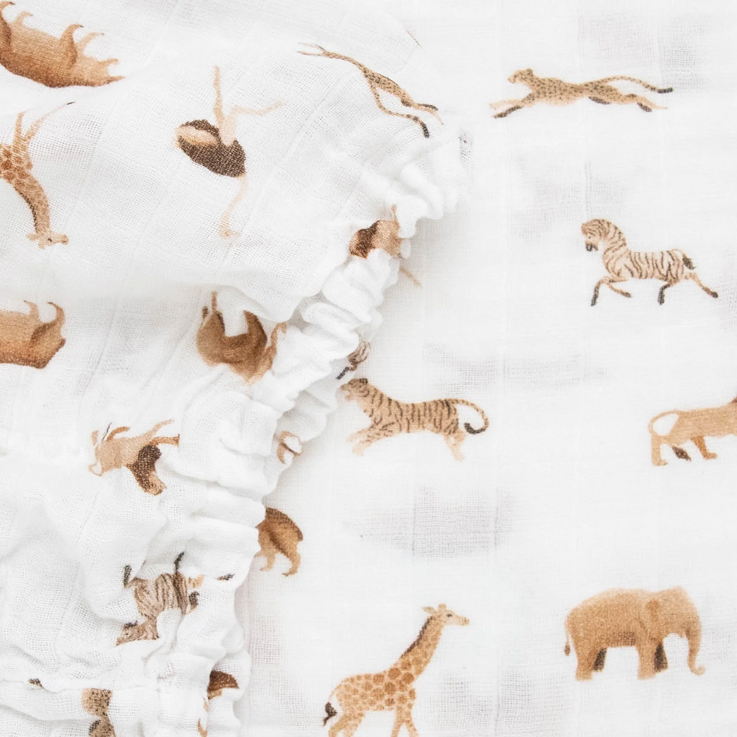 Organic Cotton Muslin Crib Sheet - Animal Crackers