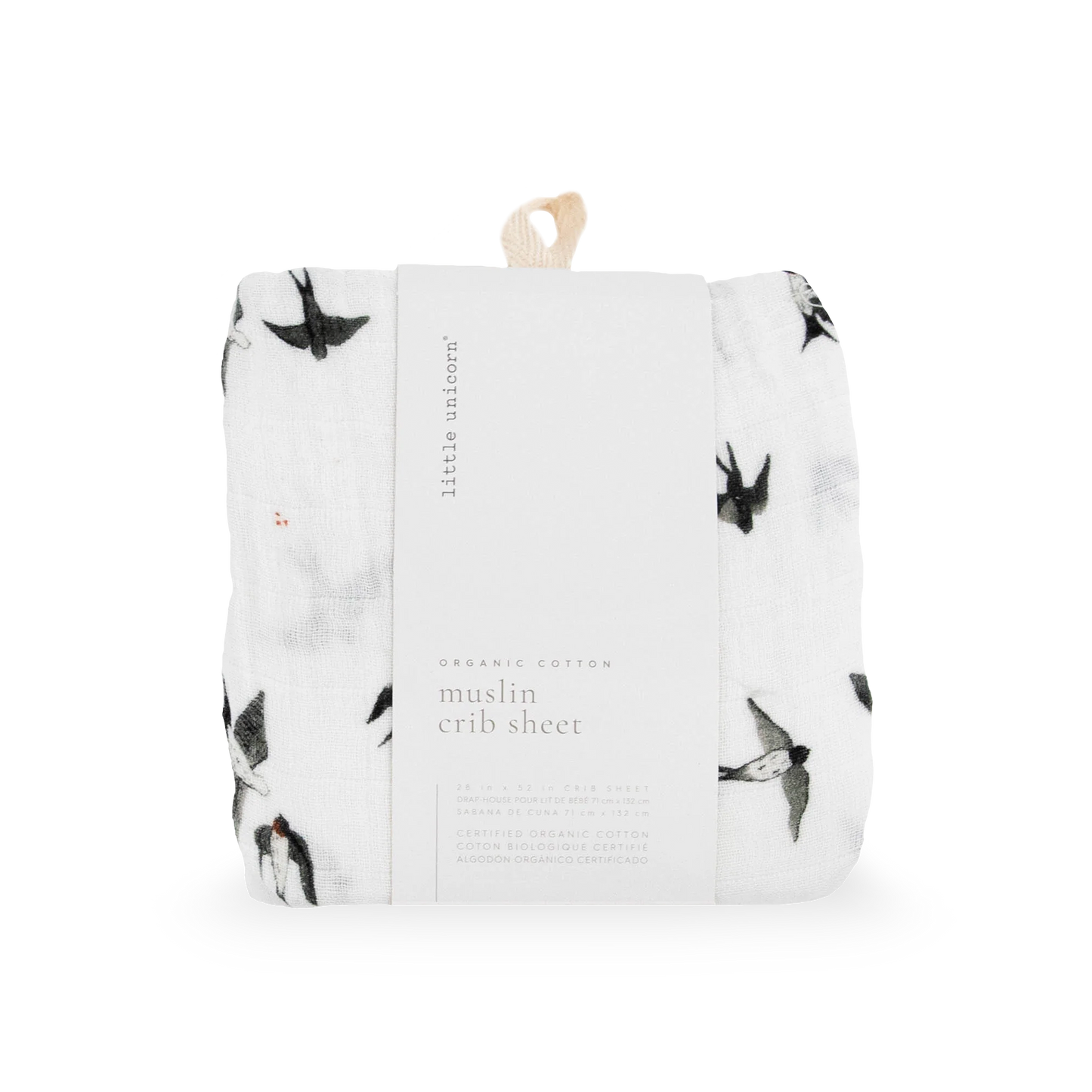 Organic Cotton Muslin Crib Sheet - Swallows