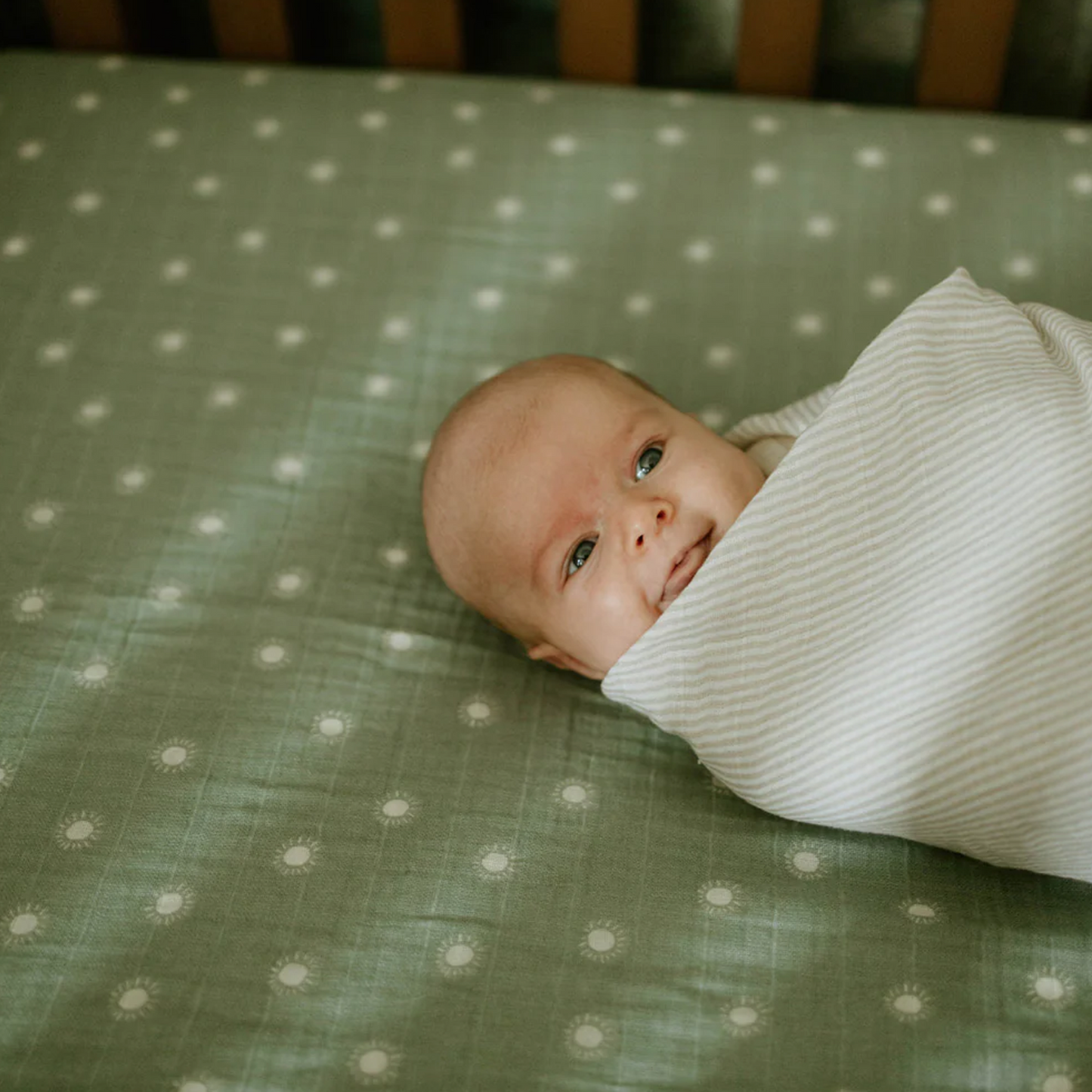 Organic Cotton Muslin Crib Sheet - Sage Suns