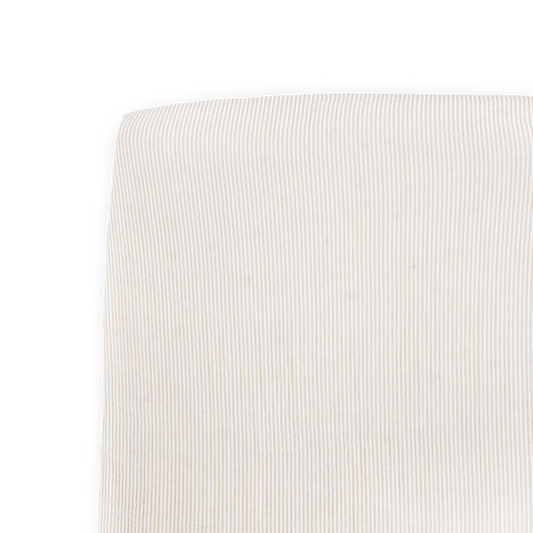 Organic Cotton Muslin Crib Sheet - Sand Stripe