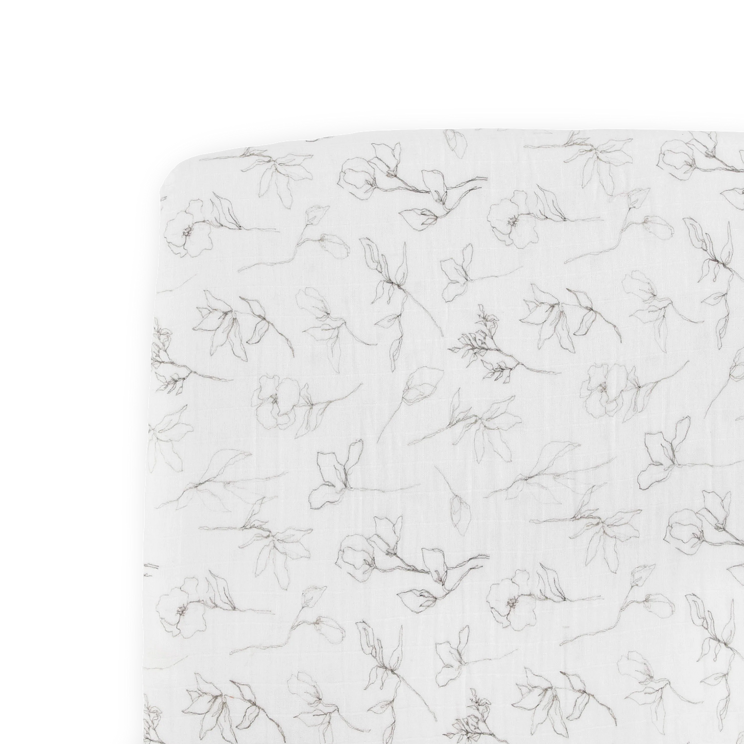 Organic Cotton Muslin Crib Sheet - Pencil Floral