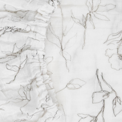 Organic Cotton Muslin Crib Sheet - Pencil Floral