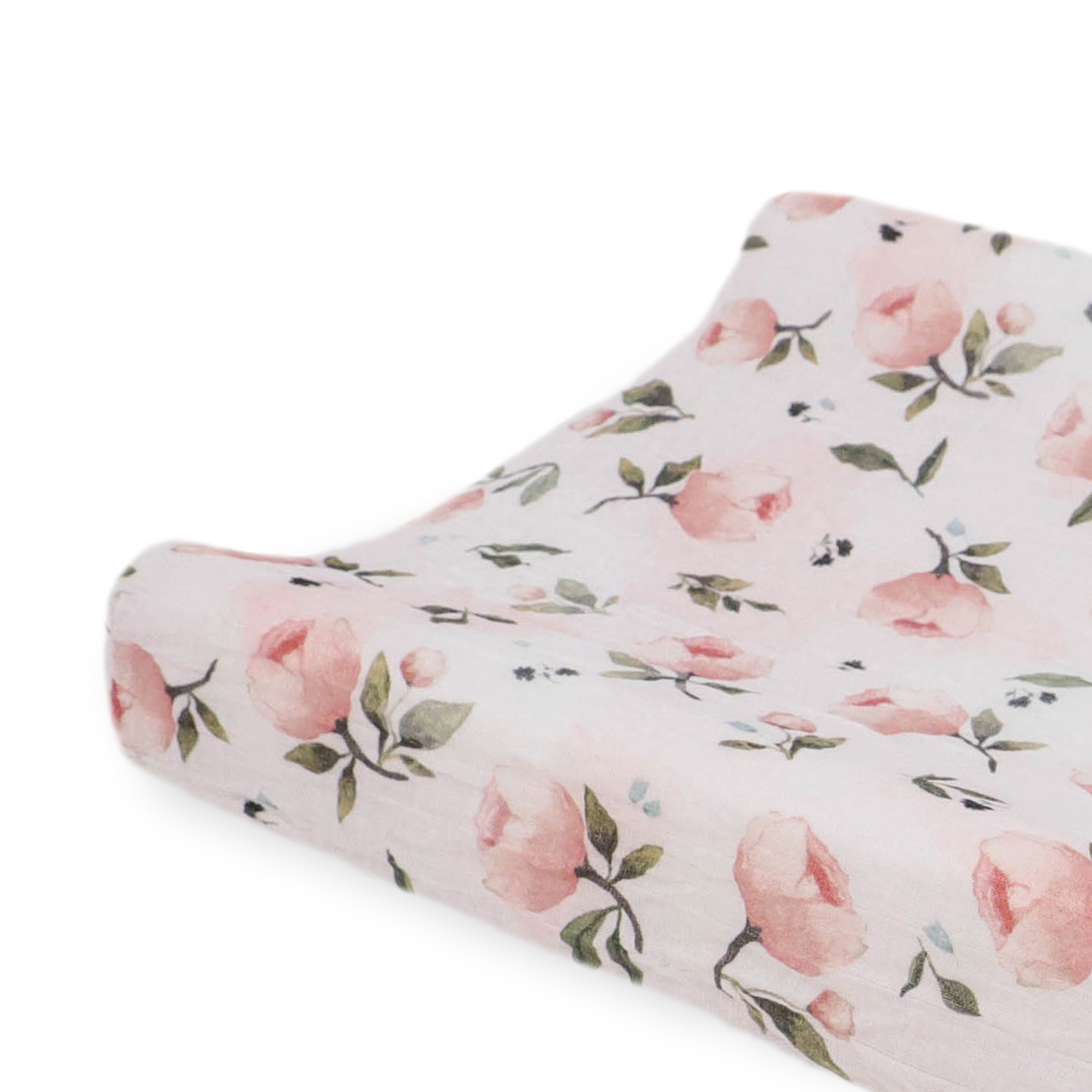 Organic Cotton Muslin Changing Pad Cover - Watercolor Floret