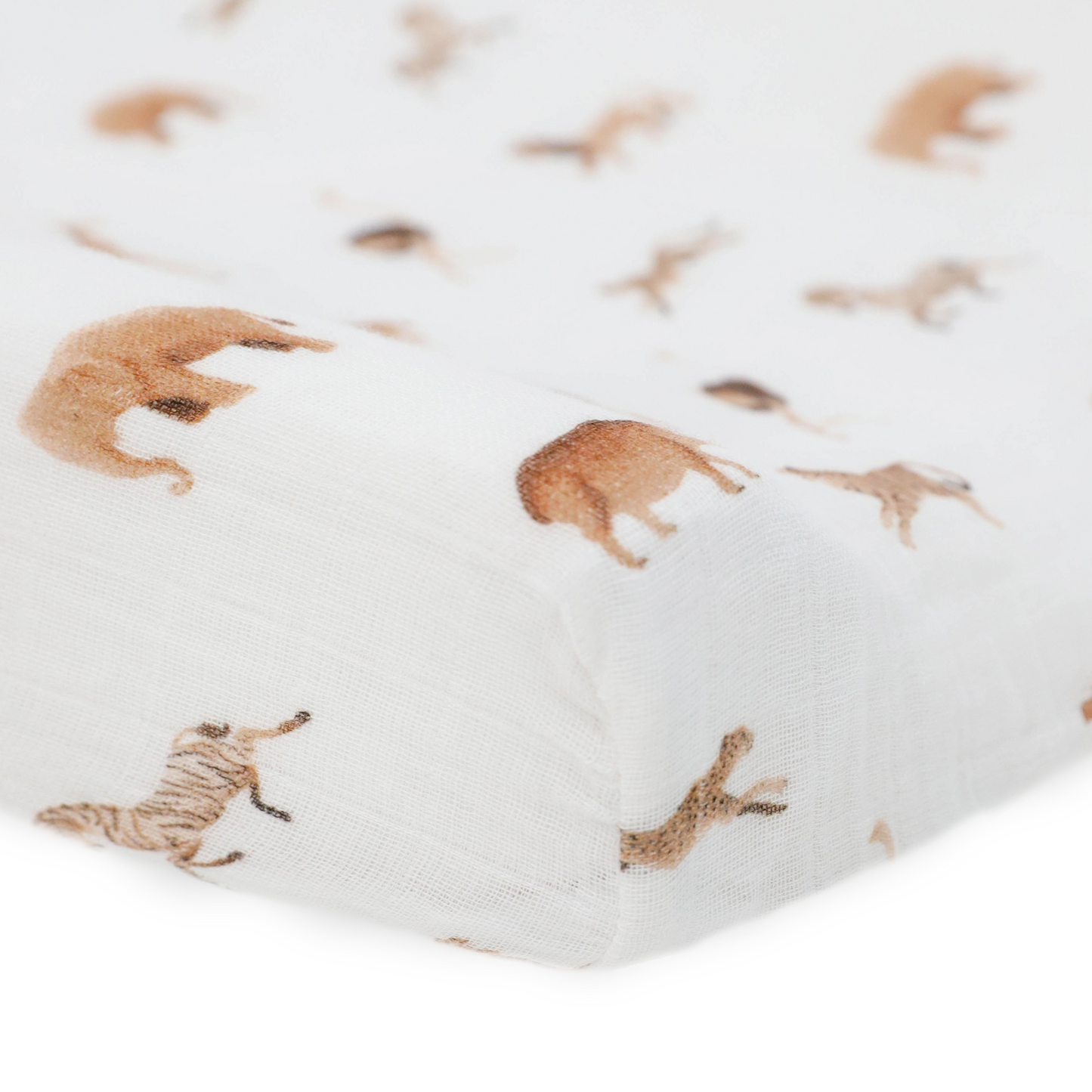 Organic Cotton Muslin Changing Pad Cover - Animal Crackers