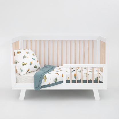 Cotton Muslin Toddler Bedding 3 Piece Set - Work Trucks