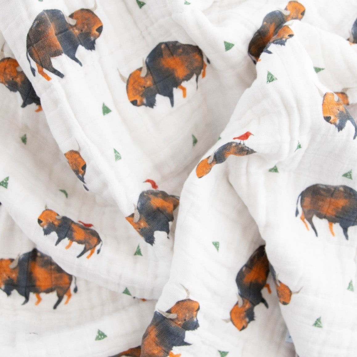 Cotton Muslin Baby Quilt - Bison