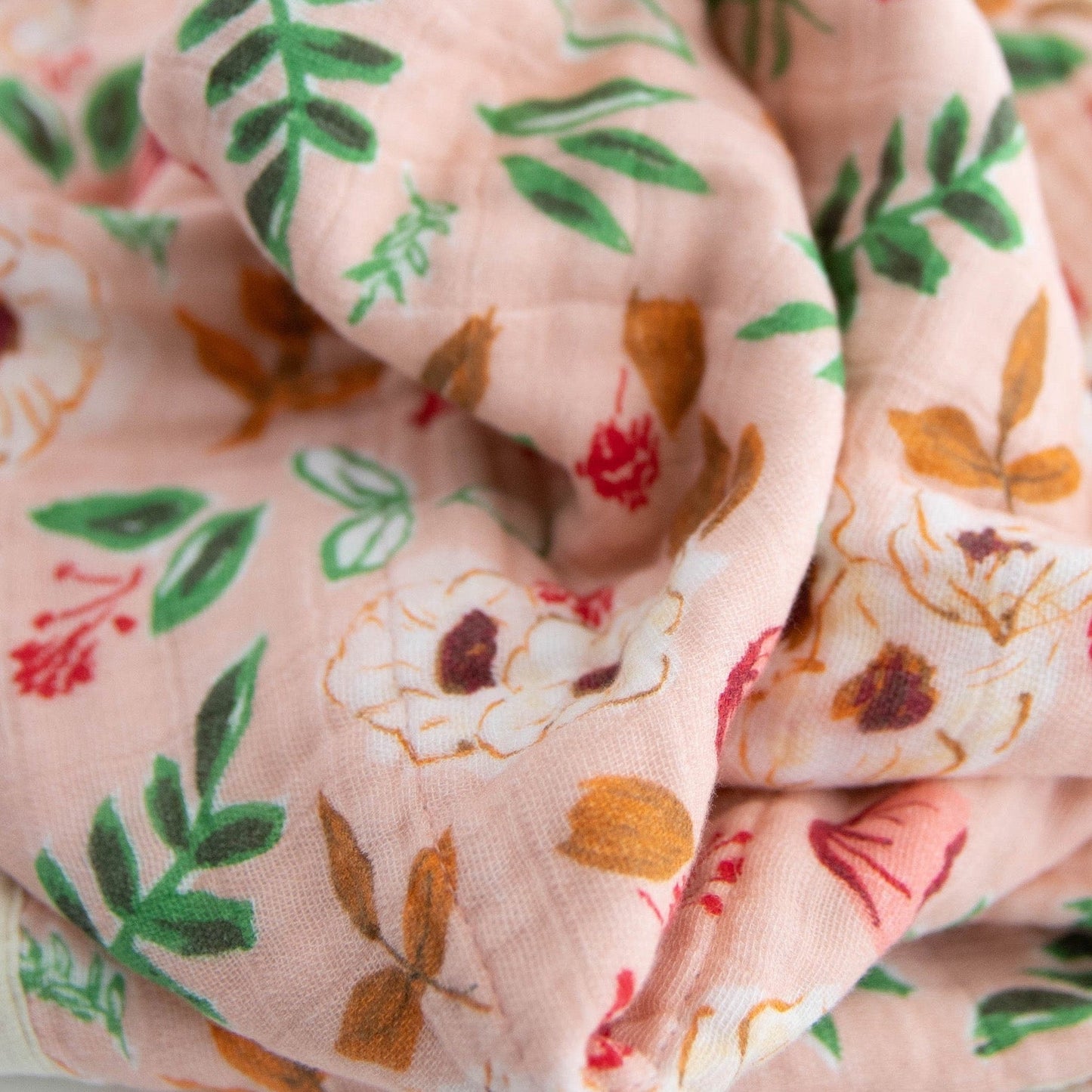 Cotton Muslin Baby Quilt - Vintage Floral