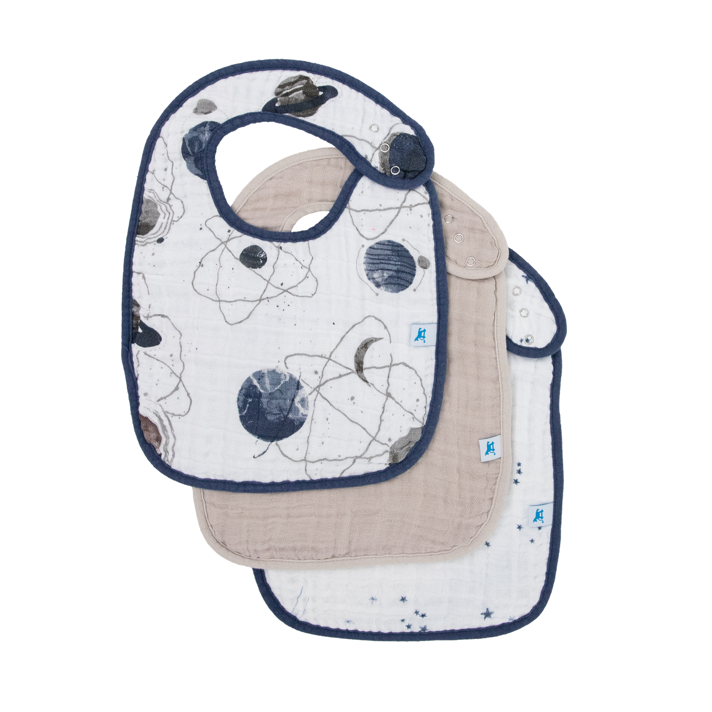 Cotton Muslin Classic Bib 3 Pack - Planetary 2