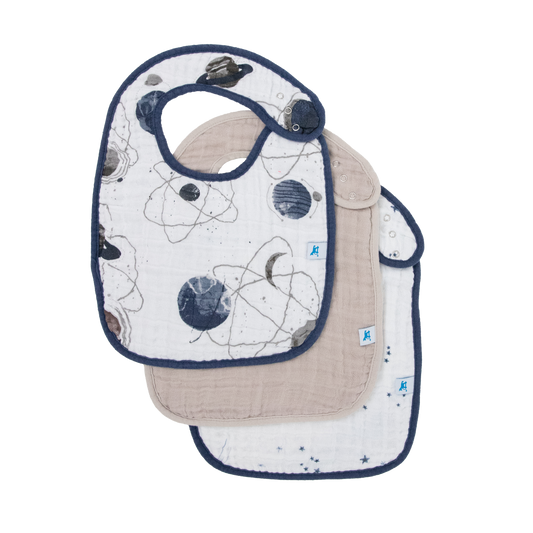 Cotton Muslin Classic Bib 3 Pack - Planetary 2