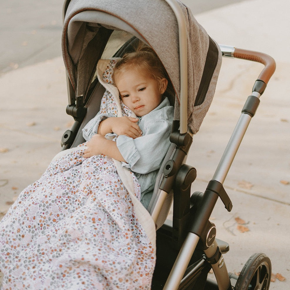 Cotton Muslin Baby Quilt - Pressed Petals