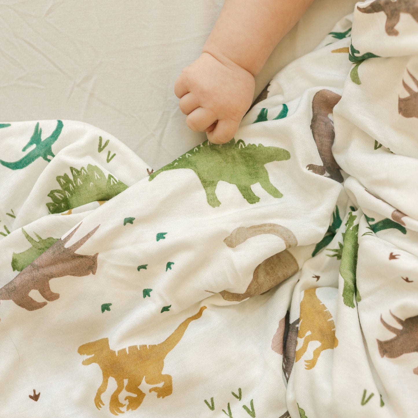 Stretch Knit Swaddle Blanket - Dino Pals